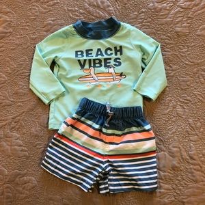 Beach Vibes Rashguard and Swimtrunk Swimwear